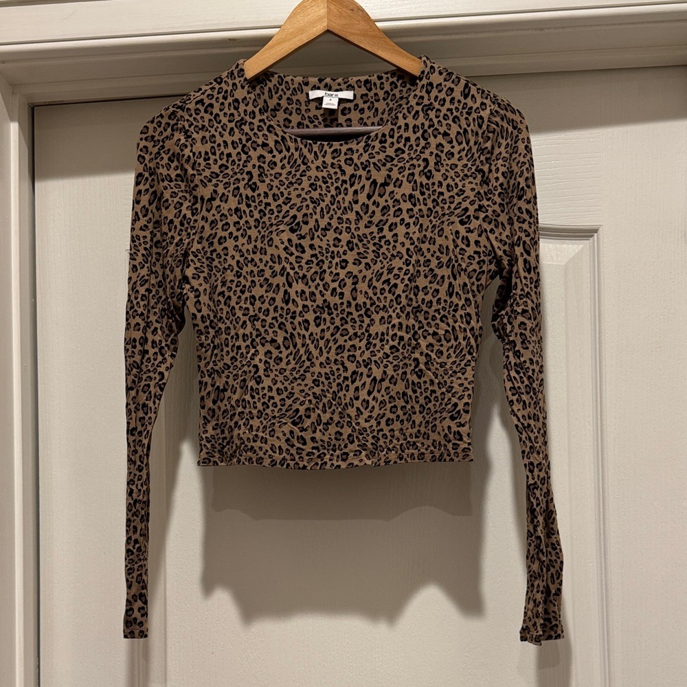 Bar lll leopard long sleeve top S